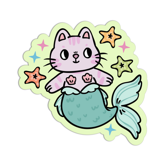 Kitten Purrmaid - Cute Mermaid Sticker