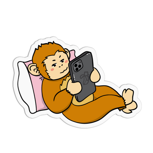 Phone Resting Cute Monkies Sticker