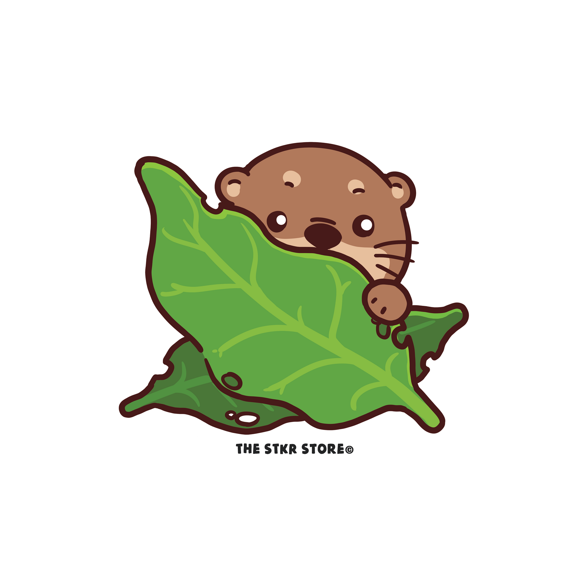 Peek-A-Boo Cute Otter Sticker - The Stkr Store
