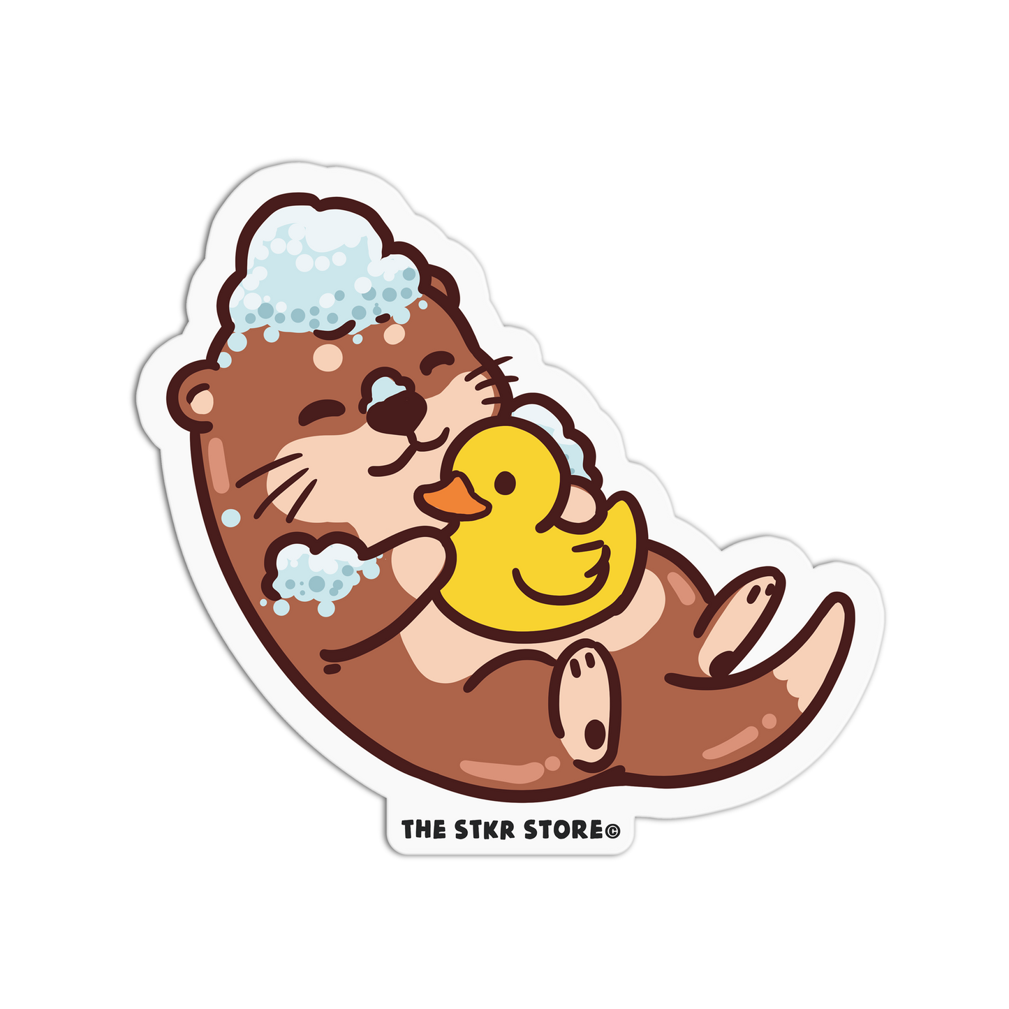 Squeaky Clean Cute Otter Sticker - The Stkr Store