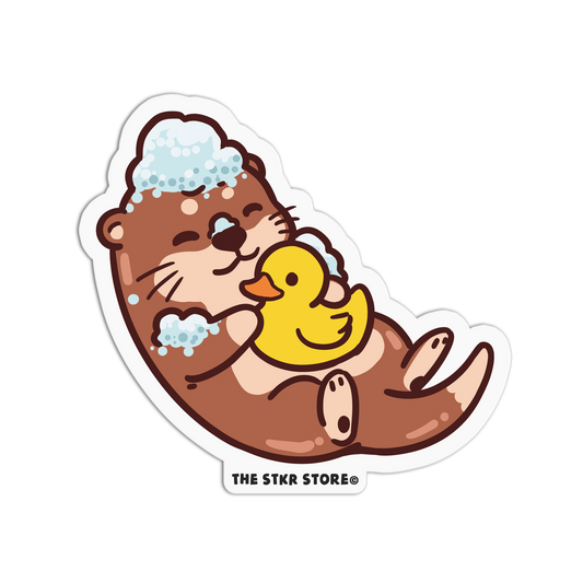Squeaky Clean Cute Otter Sticker - The Stkr Store
