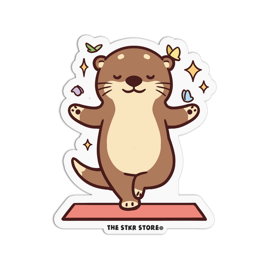 Zen Yoga Cute Otter Sticker - The Stkr Store