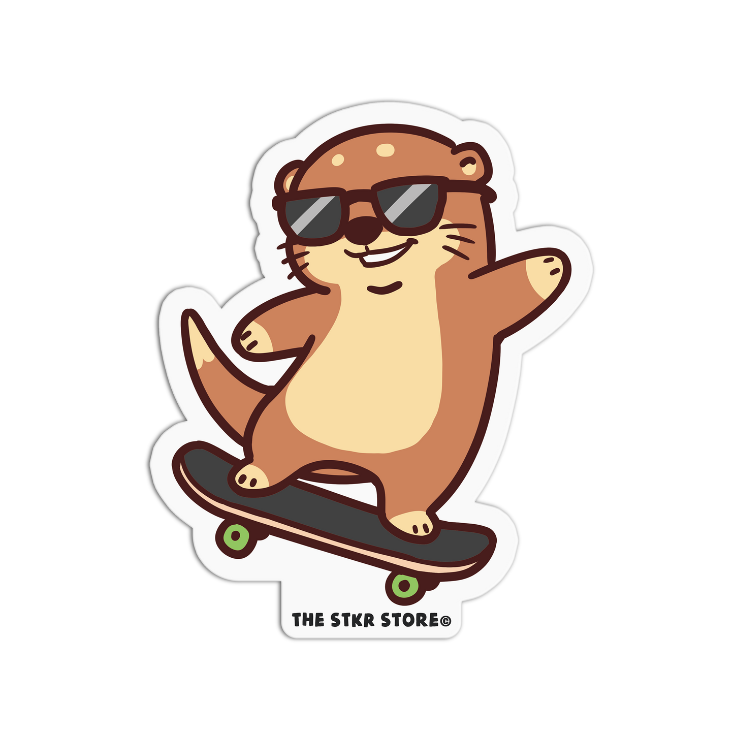 Action Sports Cute Otter Sticker - The Stkr Store