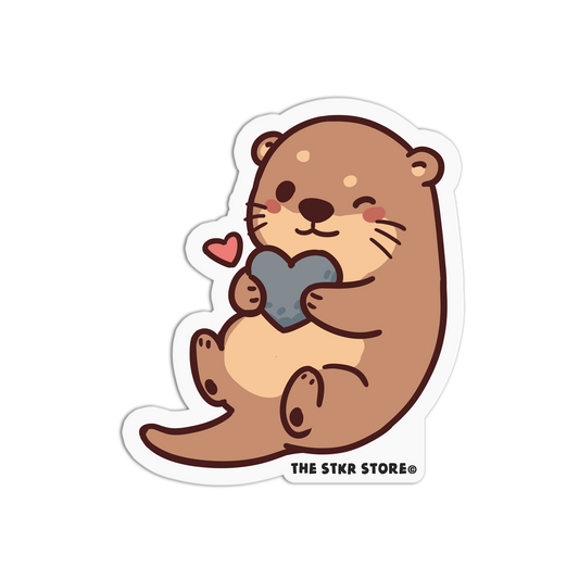 My Favorite Rock Cute Otter Sticker - The Stkr Store