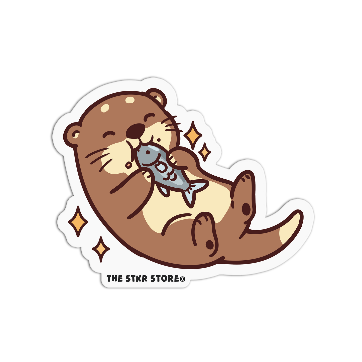 Snack Time Cute Otter Sticker - The Stkr Store