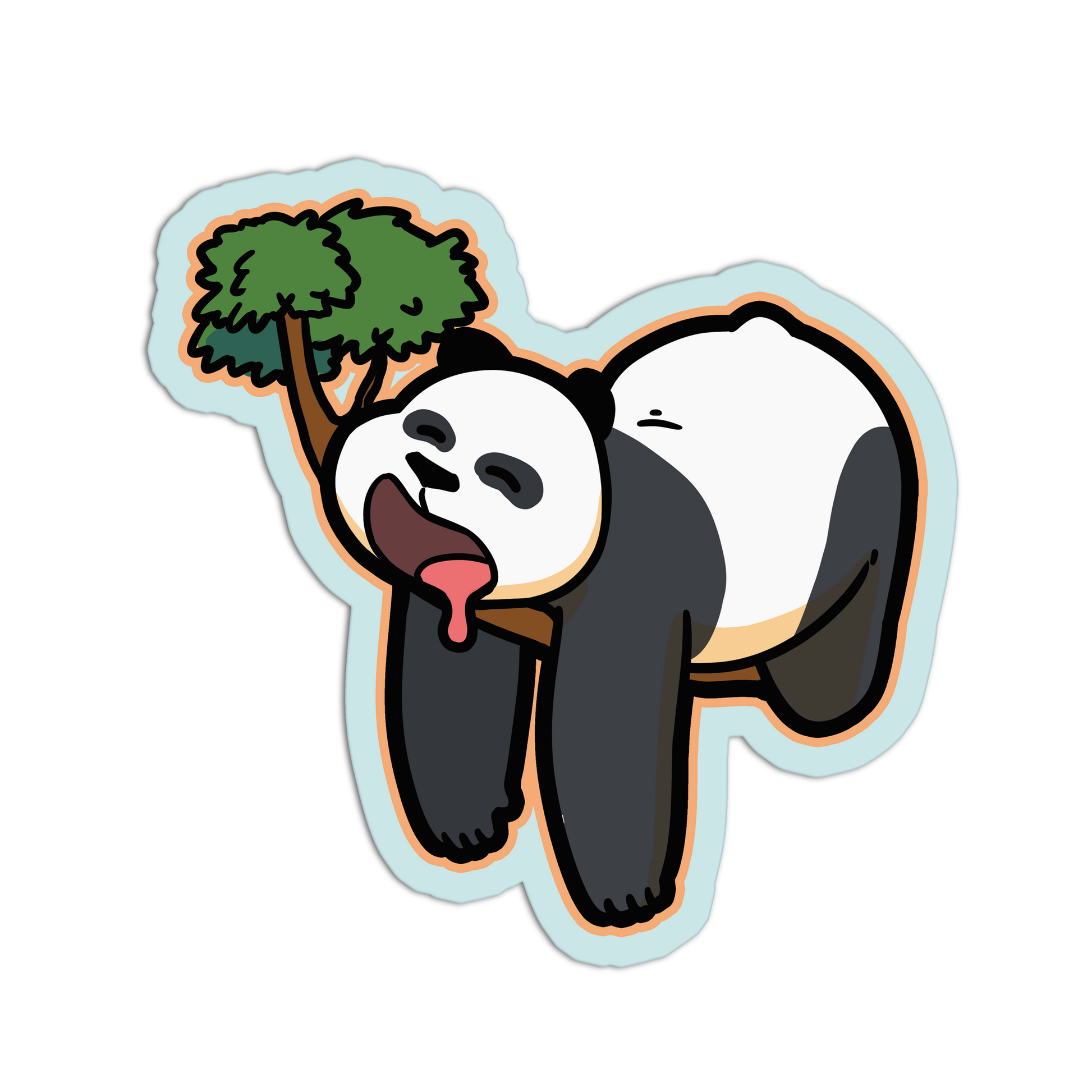 Sleeping Panda on a Tree - Cute Pandas Stickers - The Stkr Store