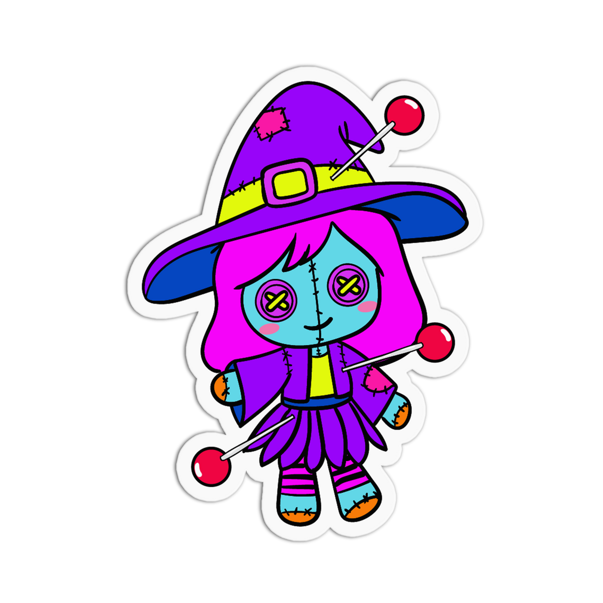 Witch Magic - Cute Voodoo Dolls Sticker