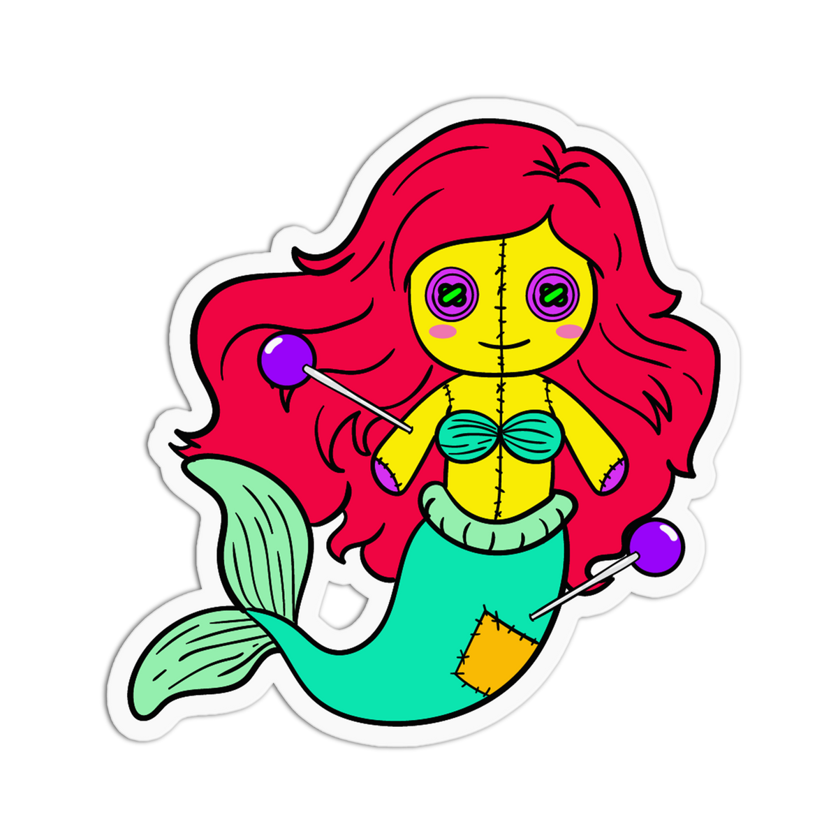 Mermaid Tail - Cute Voodoo Dolls Sticker