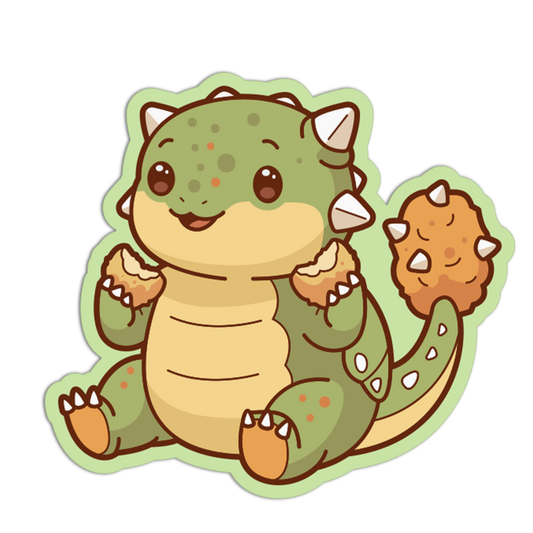 Ankylosaurus Nugget Nibbler - Dinosaur Sticker