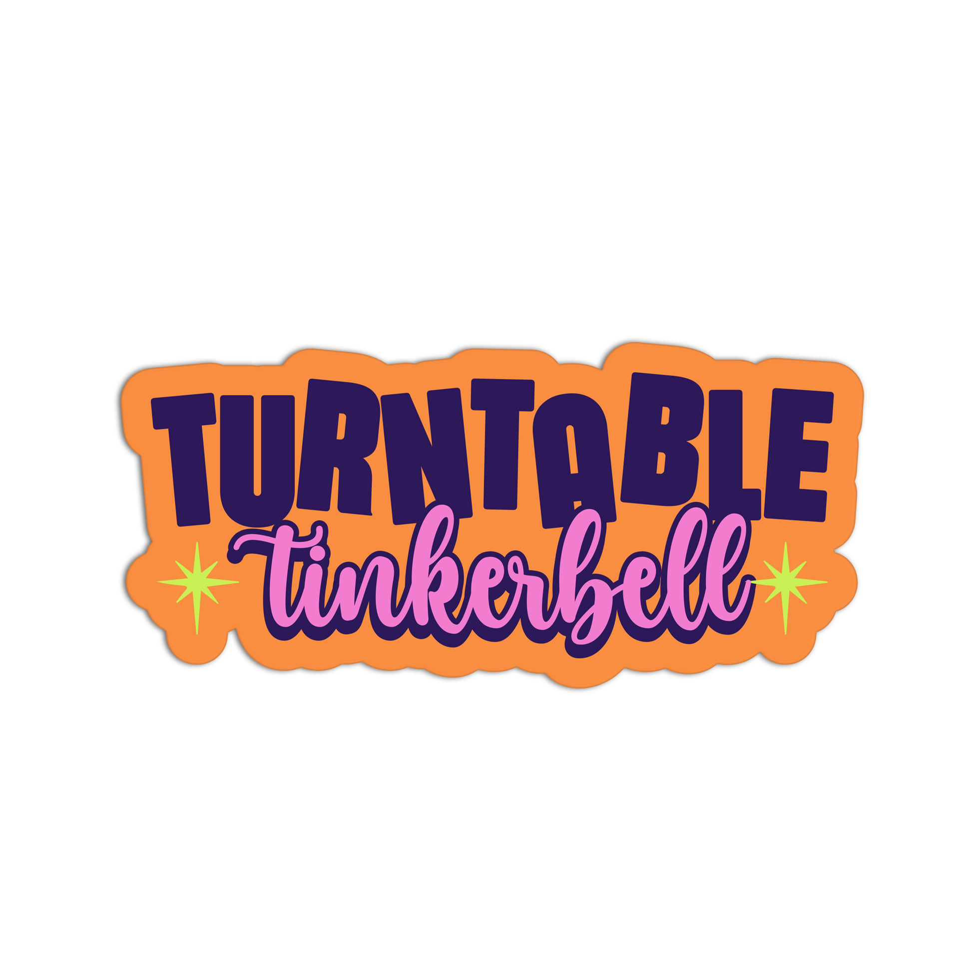 Turntable Tinkerbell DJ Set Textured Stickers