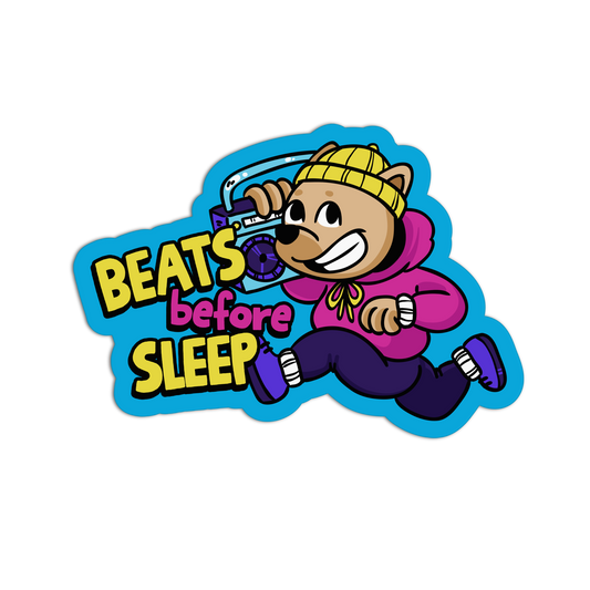 Beats Before Sleep DJ Set Textured Stickers
