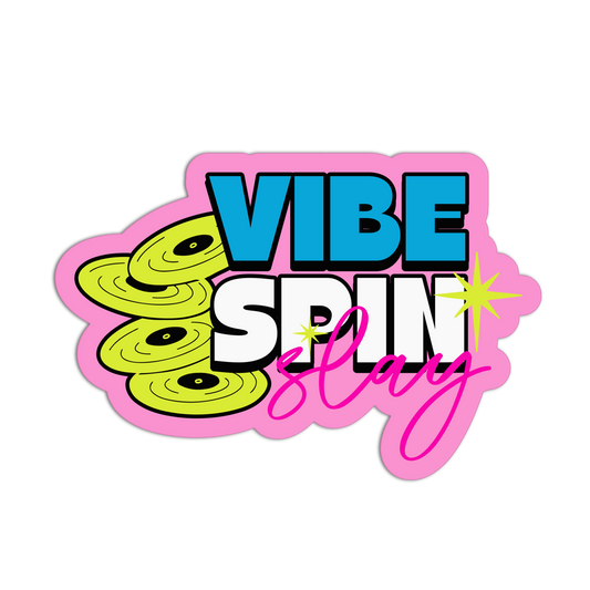 Vibe Spin Slay DJ Set Textured Stickers