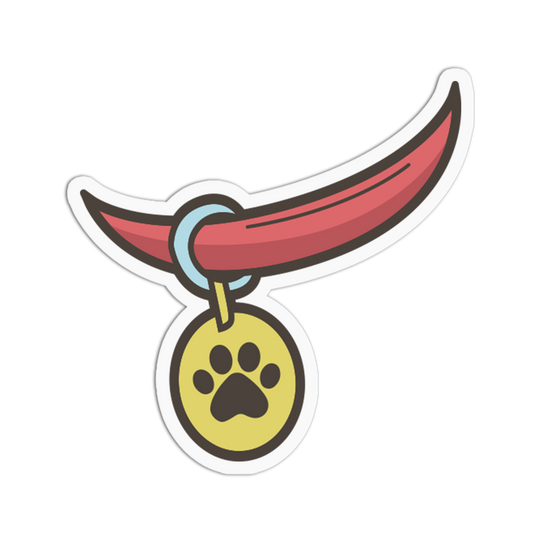 Red Collar Tag Dog Accessories Sticker