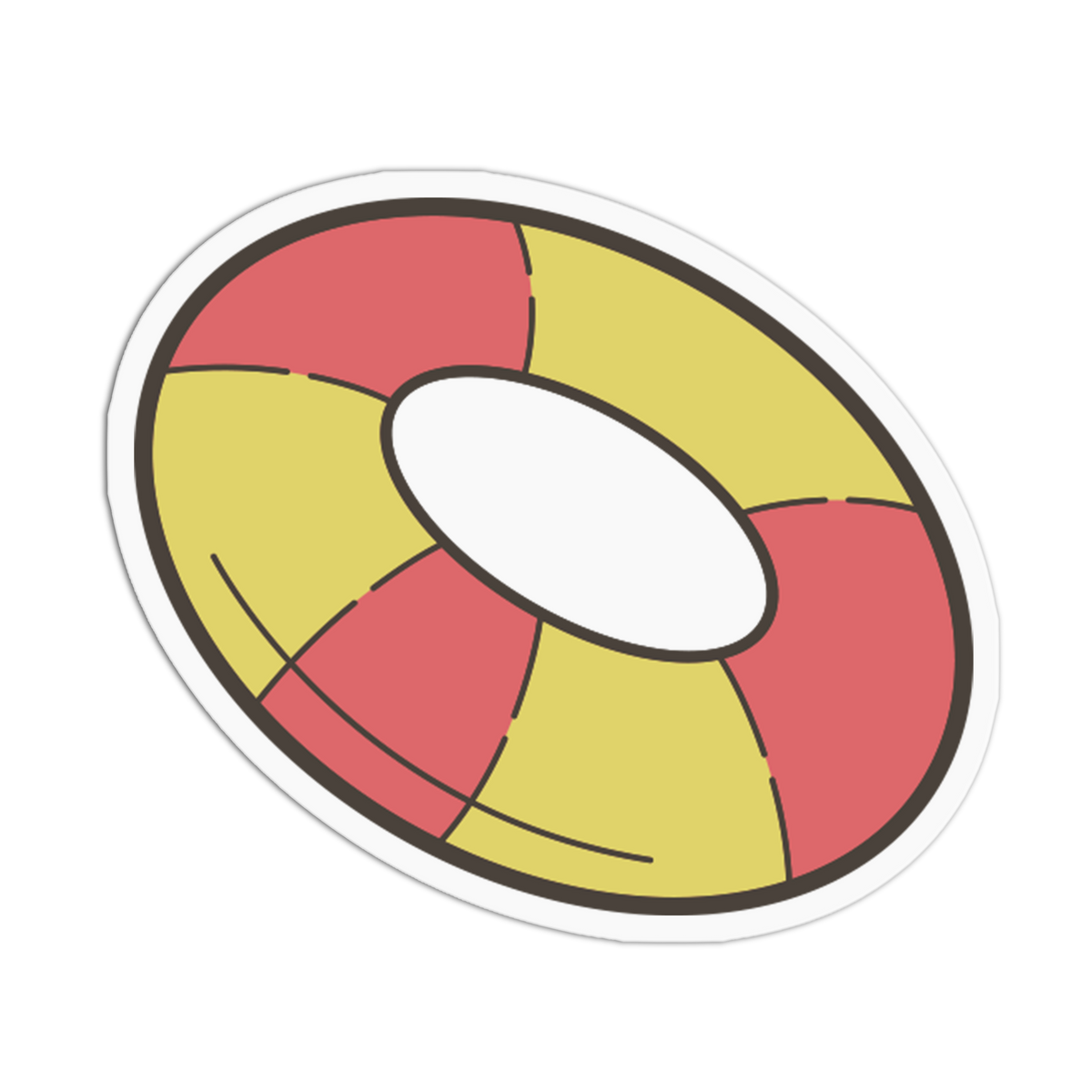 Yellow Life Ring Dog Accessories Sticker