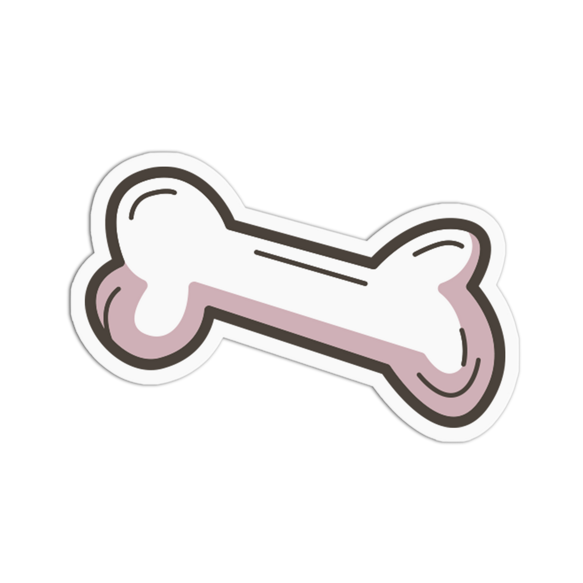 White Chew Bone Dog Accessories Sticker