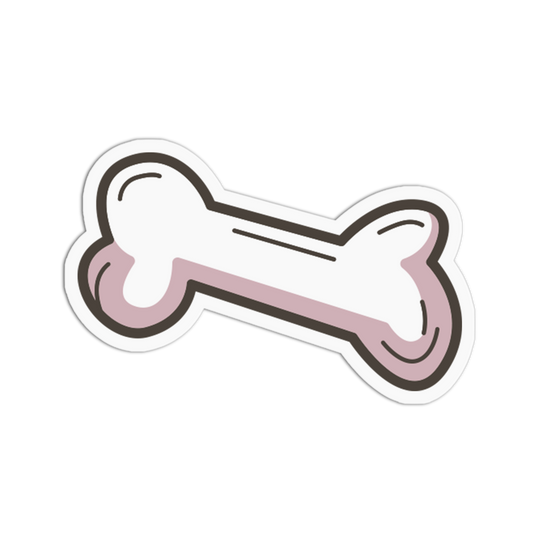 White Chew Bone Dog Accessories Sticker