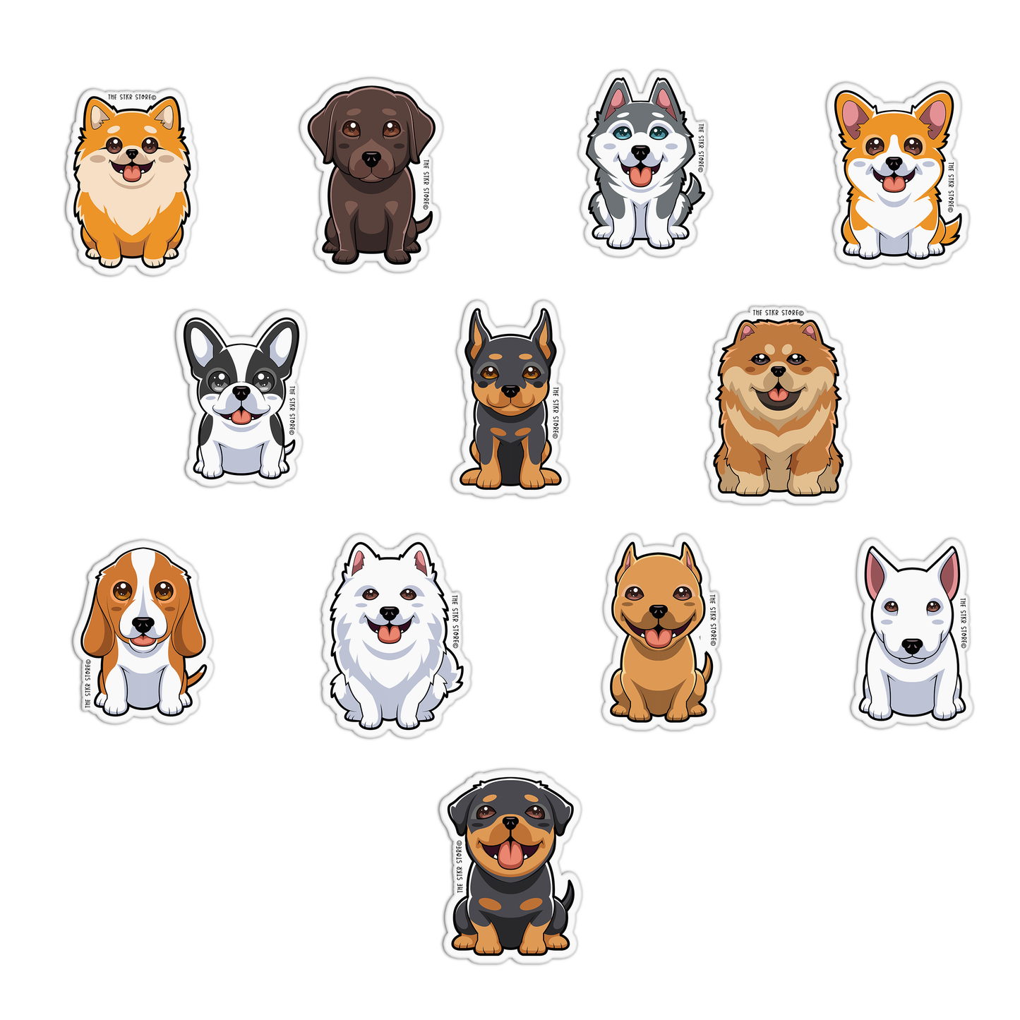 Dog Breeds  Stickers Sheet