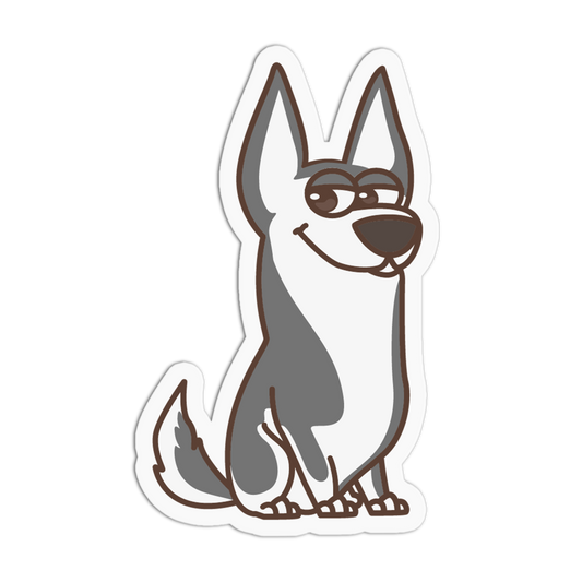 Cartoon dog sticker with a white background