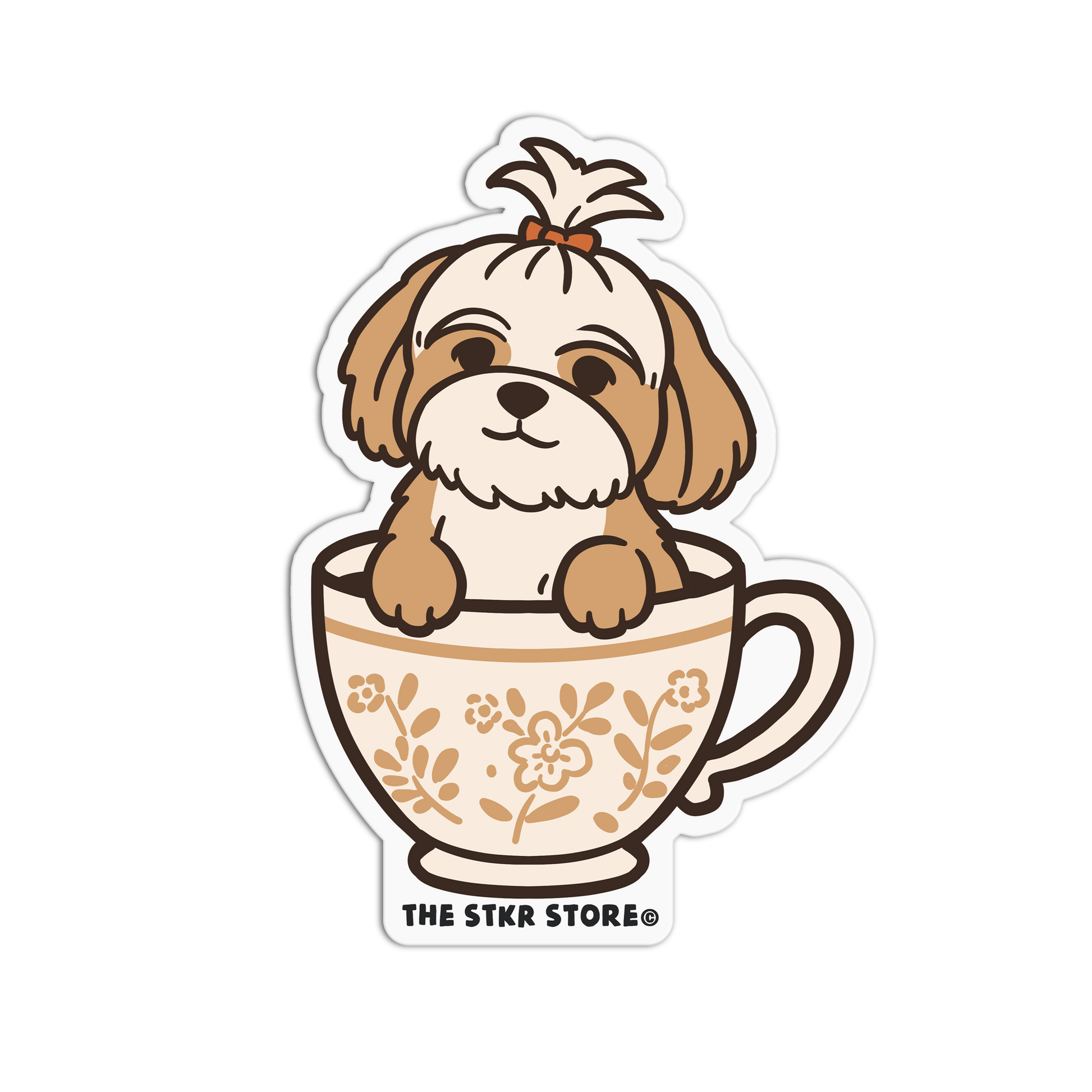 Shih Tzu - Dog in a Cup Sticker - The Stkr Store