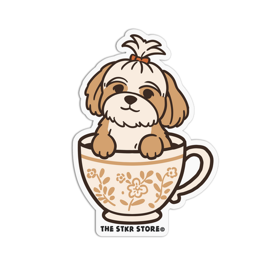 Shih Tzu - Dog in a Cup Sticker