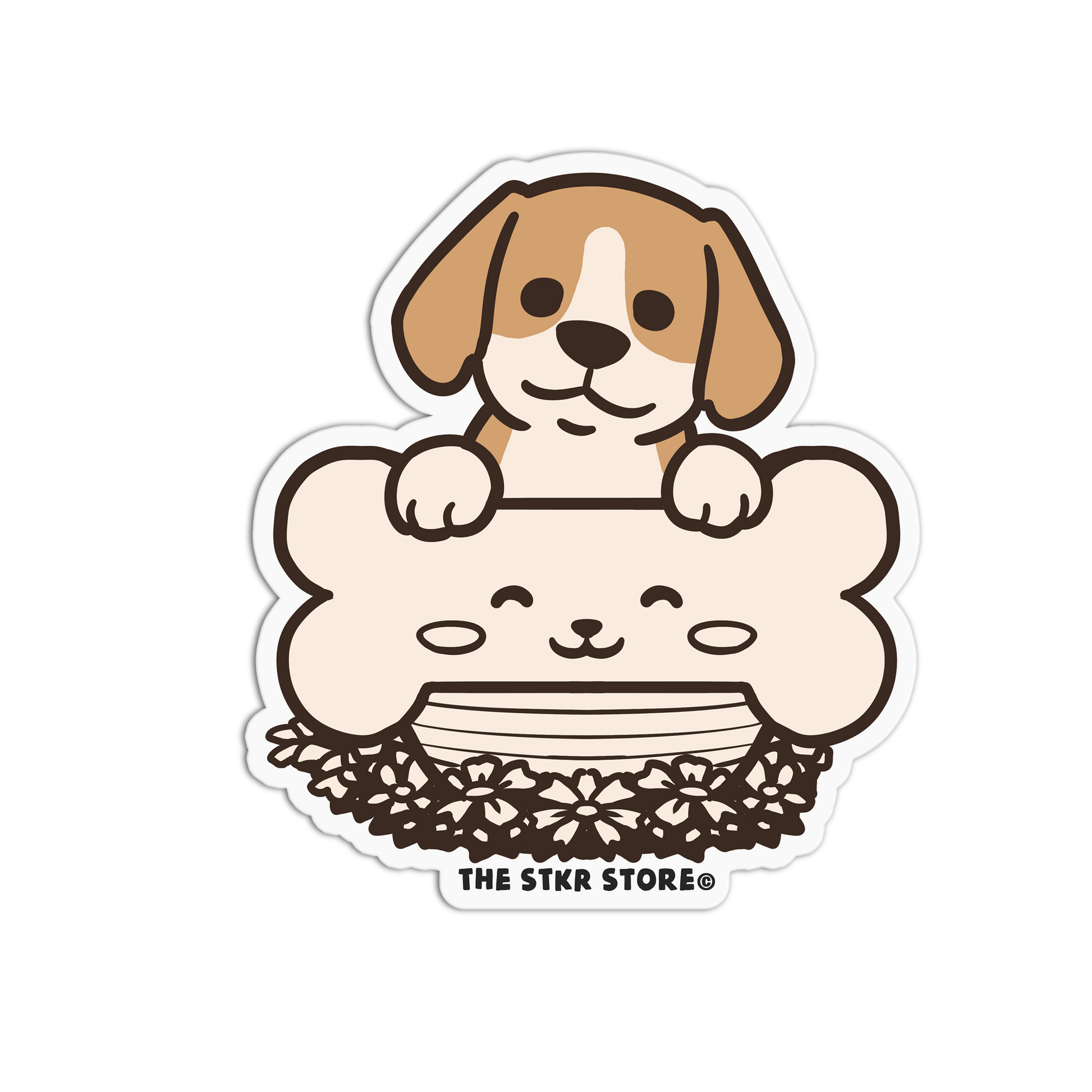 Beagle - Dog in a Cup Sticker - The Stkr Store