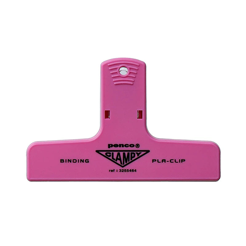 Pink binding clip with 'Penco' branding on a white background