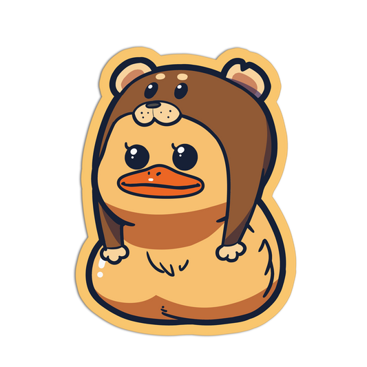 Duck With Bear Hat Duckies Stickers