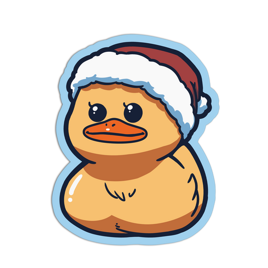 duck with christmas hat Duckies Stickers