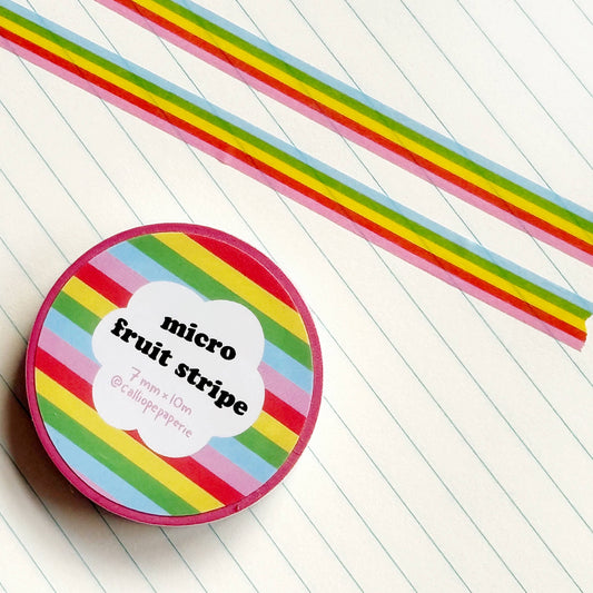 Micro Fruit Stripe Narrow Washi Tape