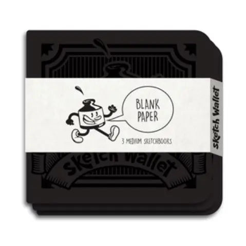 Black sketch wallet with 'Blank Paper' and 'Sketch Wallet' text on a white background