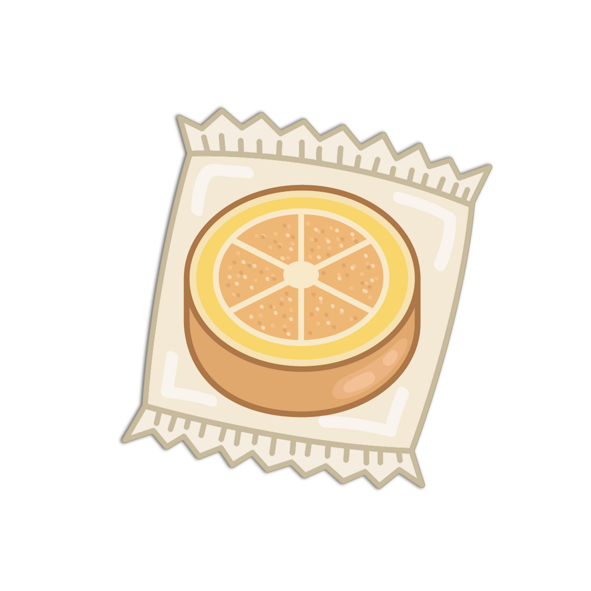 Zesty Orange Candy Wrapper - Entry Candies Sticker - The Stkr Store