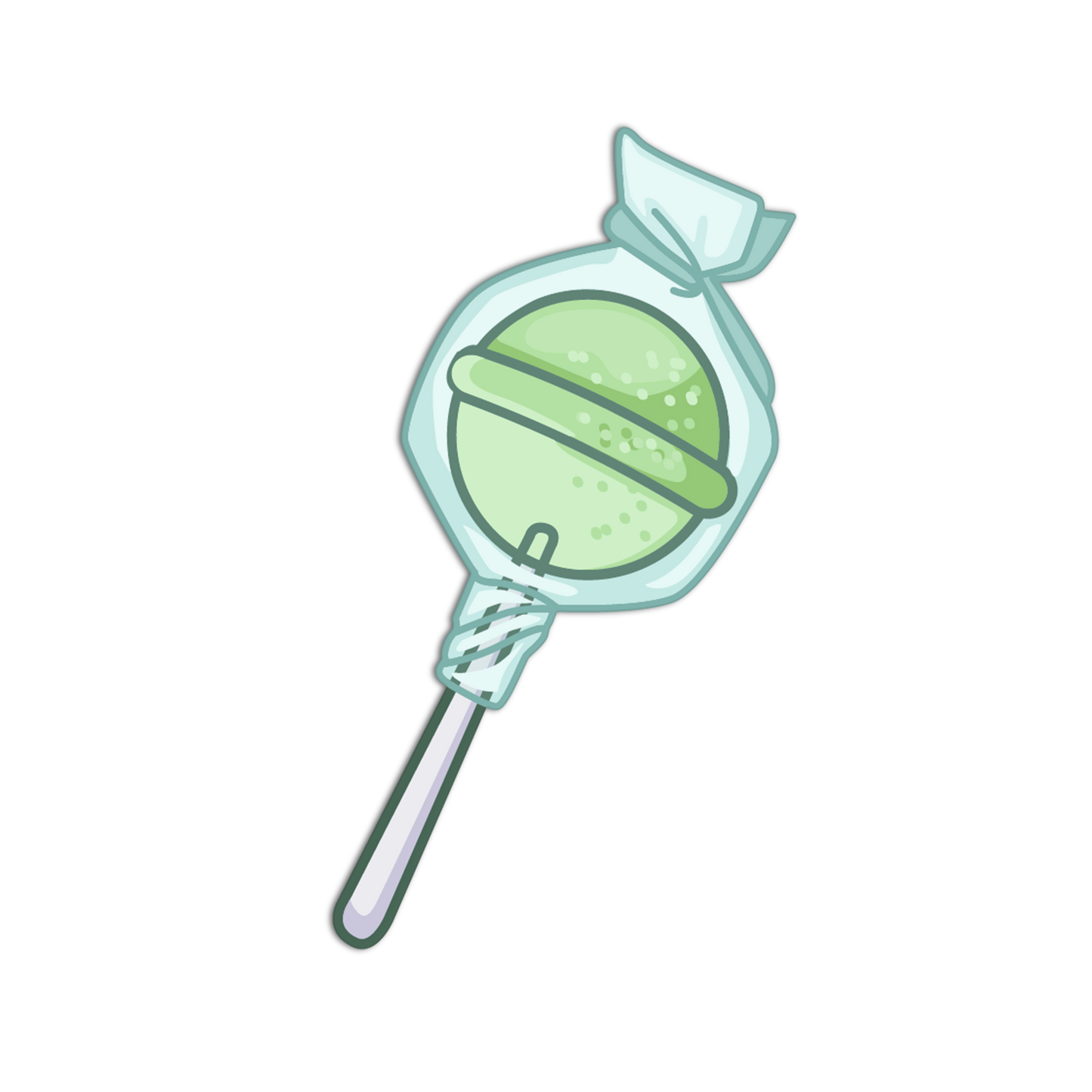 Minty Green Wrapped Pop - Entry Candies Sticker - The Stkr Store