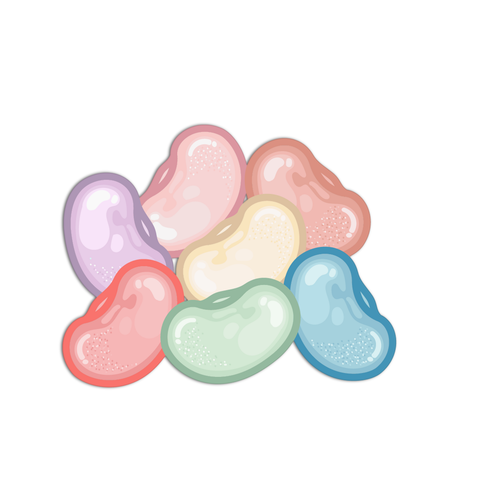 Pastel Jelly Bean Pile - Entry Candies Sticker - The Stkr Store