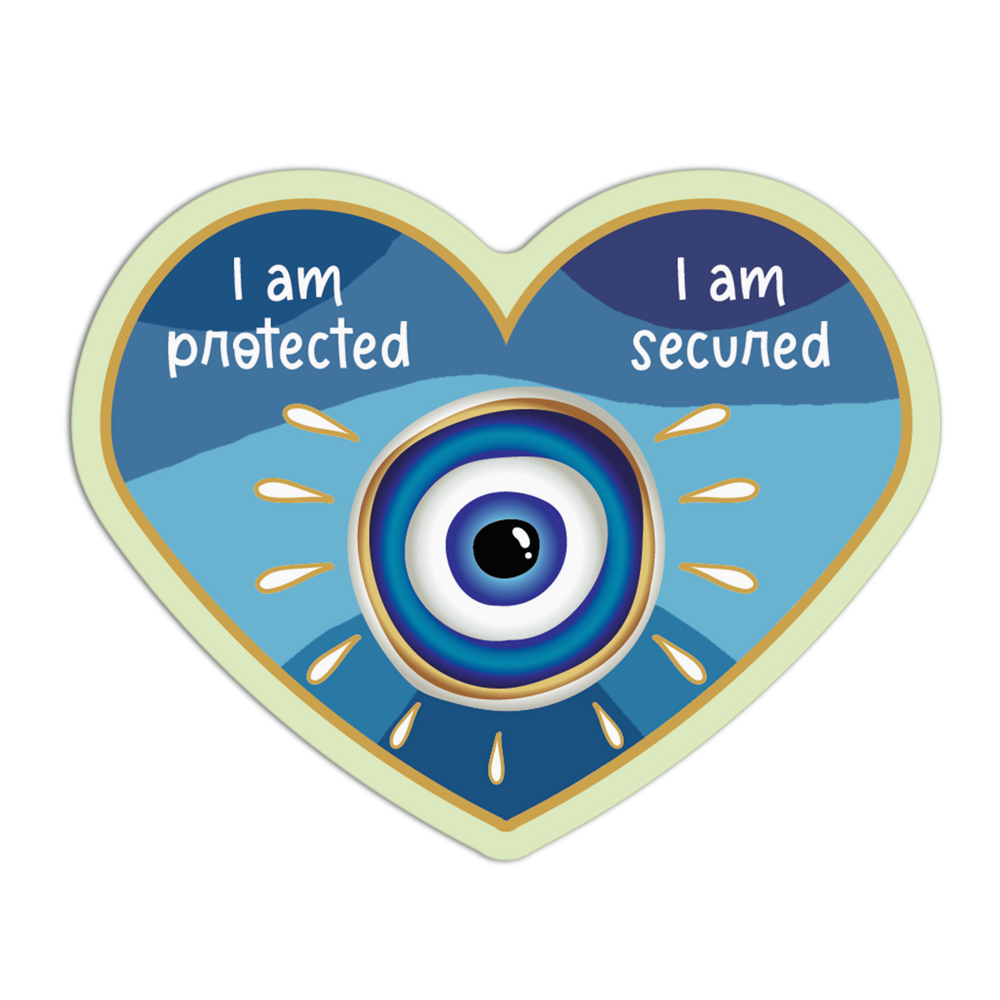 I Am Protected I Am Secured Evil Eye Stickers