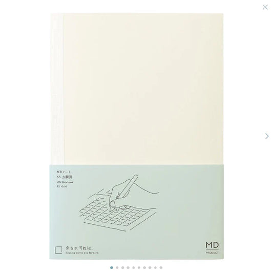 Product packaging with a minimalist design featuring a hand drawing on a grid.