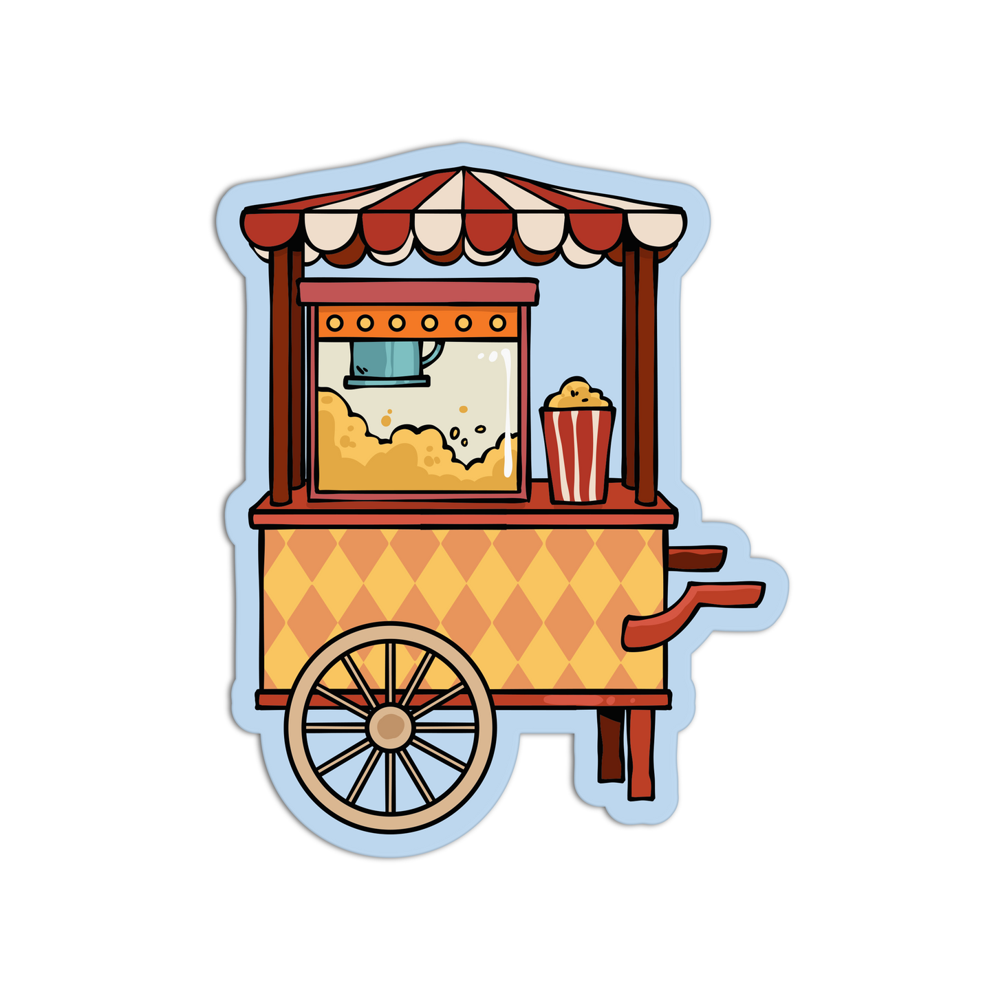 Popcorn Cart Fair Carnival Sticker