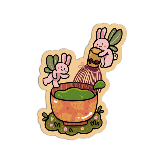 Fairies Whisking Coquette Coffee Matcha Sticker