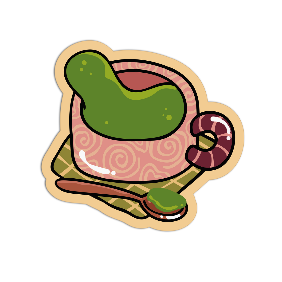 Warm Matcha Coquette Coffee Matcha Sticker