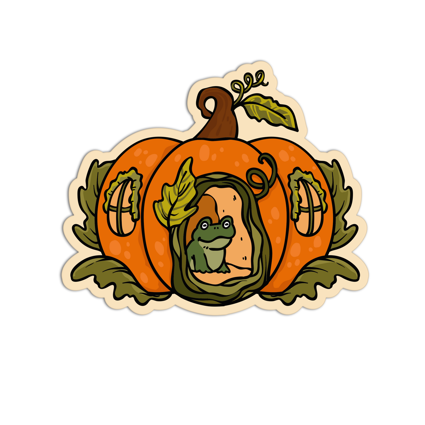Frog Cottage Fall Theme Sticker
