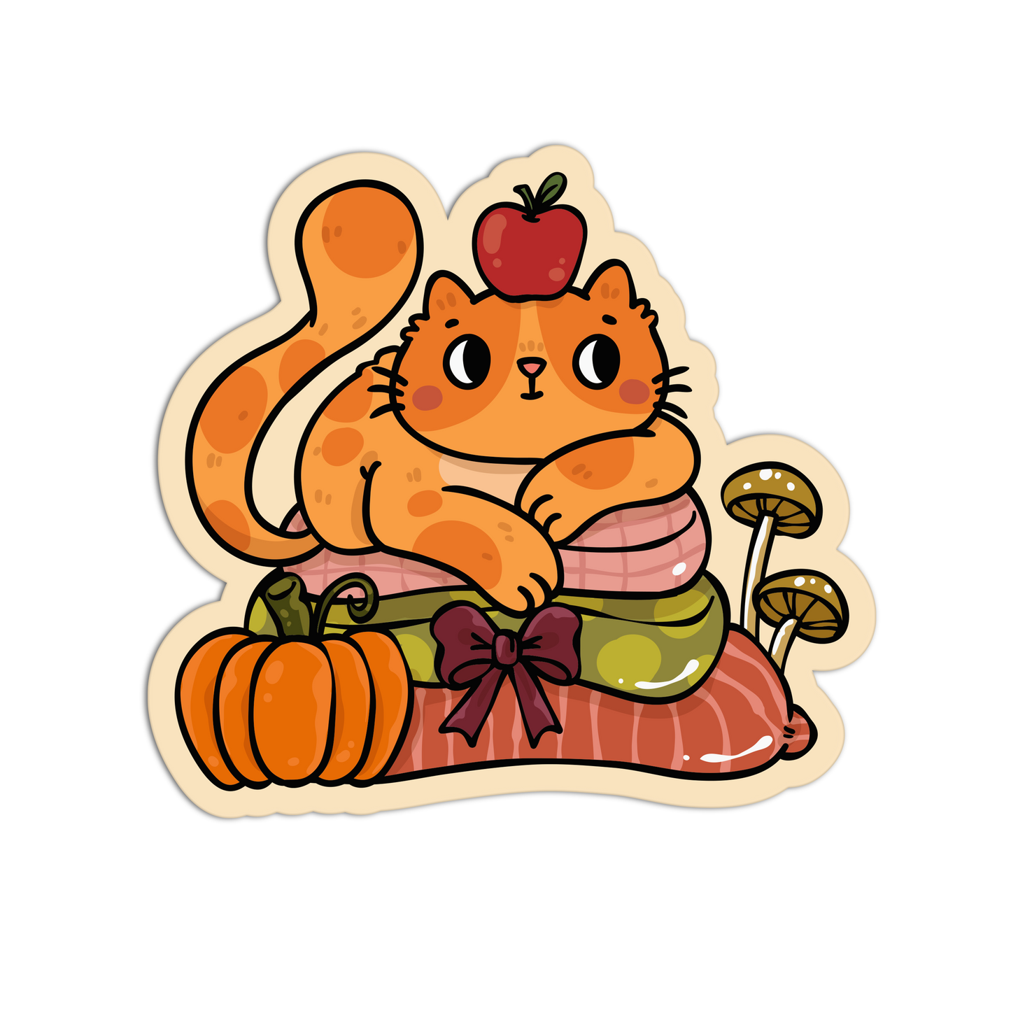 Cozy Kitty Fall Theme Sticker