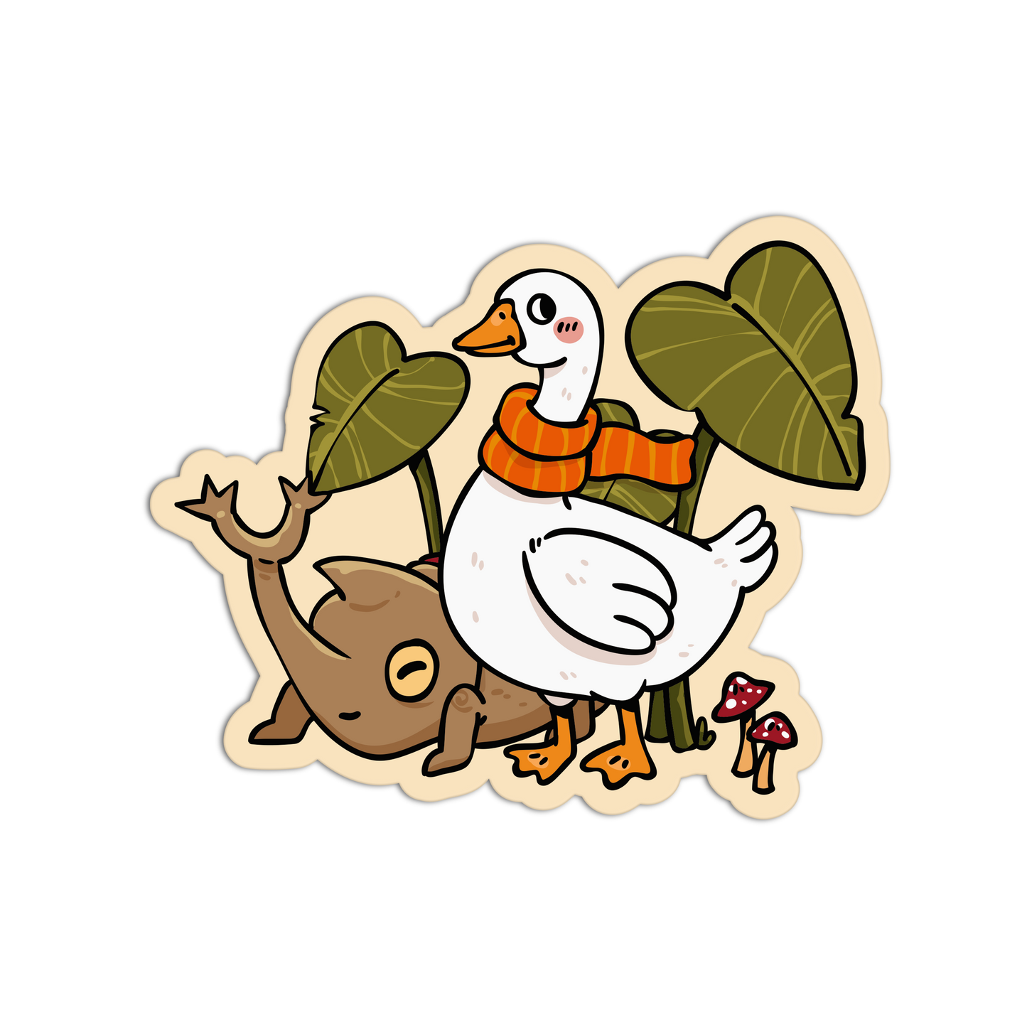 Goose Scarf Fall Theme Sticker