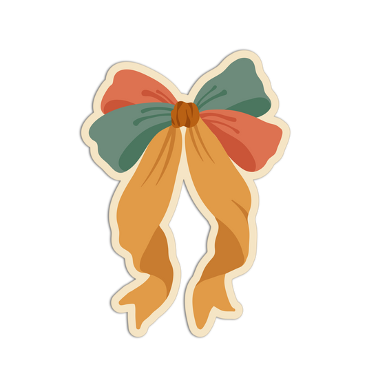 Tricolor Tail Fall Theme Ribbon Sticker