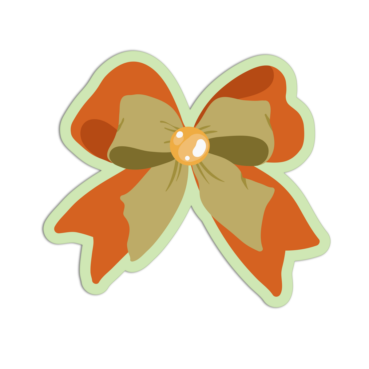 Pearl Center Fall Theme Ribbon Sticker