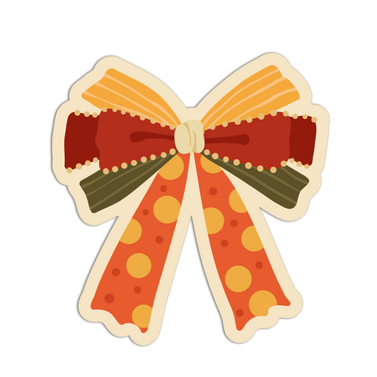 Polka Layered Fall Theme Ribbon Sticker