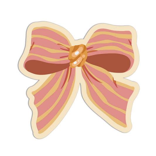Striped Satin Fall Theme Ribbon Sticker