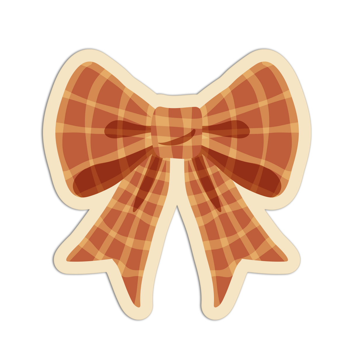 Plaid Pattern Fall Theme Ribbon Sticker