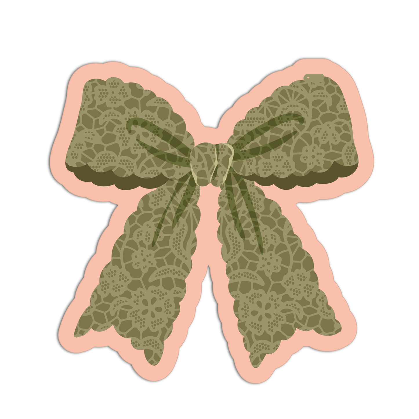 Lace Overlay Fall Theme Ribbon Sticker
