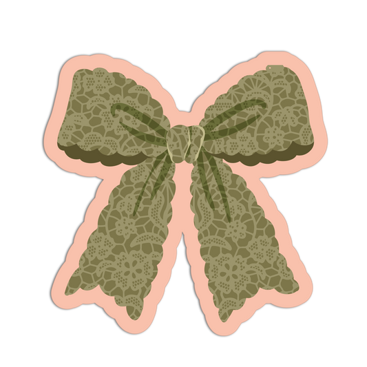 Lace Overlay Fall Theme Ribbon Sticker