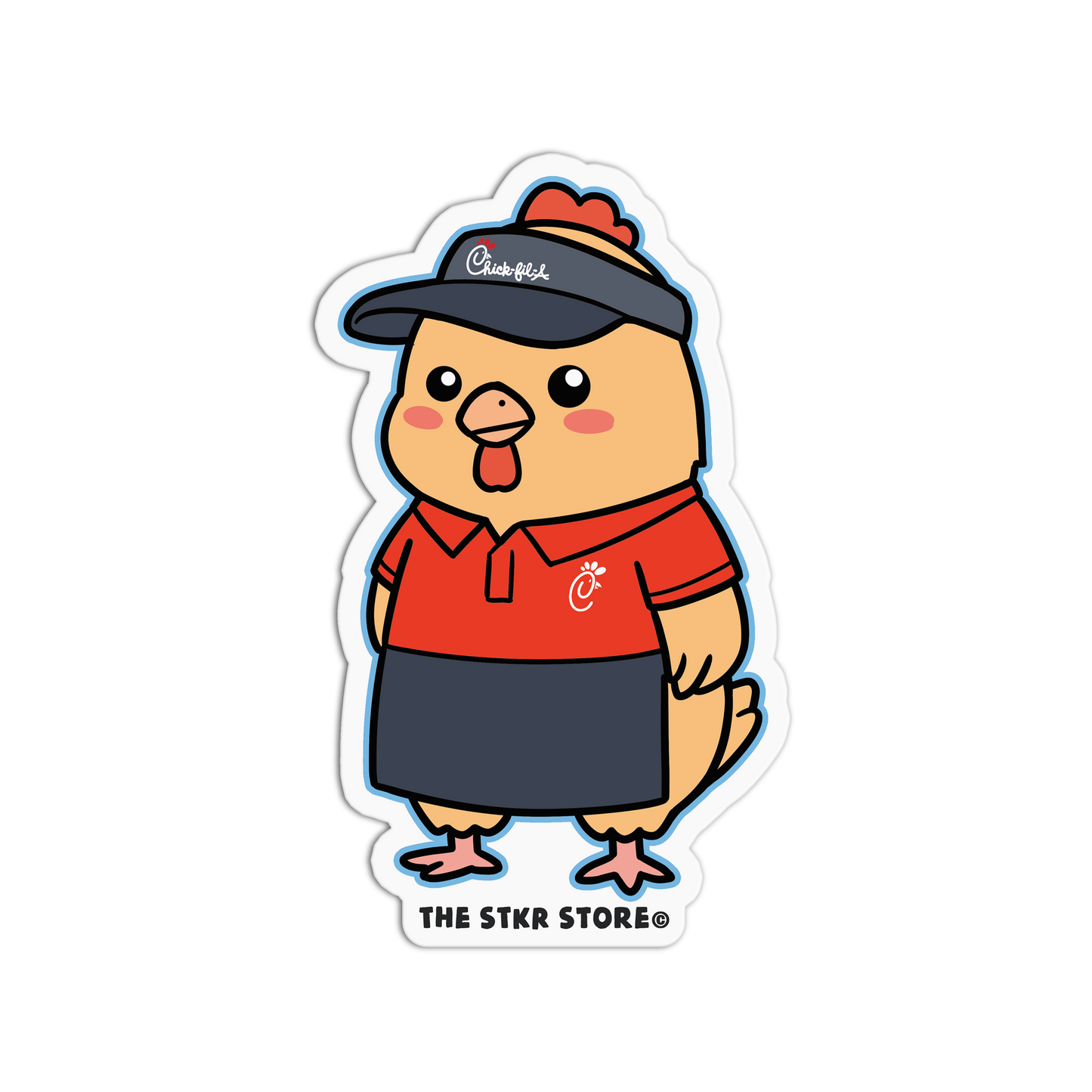 Chick-fil-A Crew Chicken - Fastfood Animals Sticker - The Stkr Store