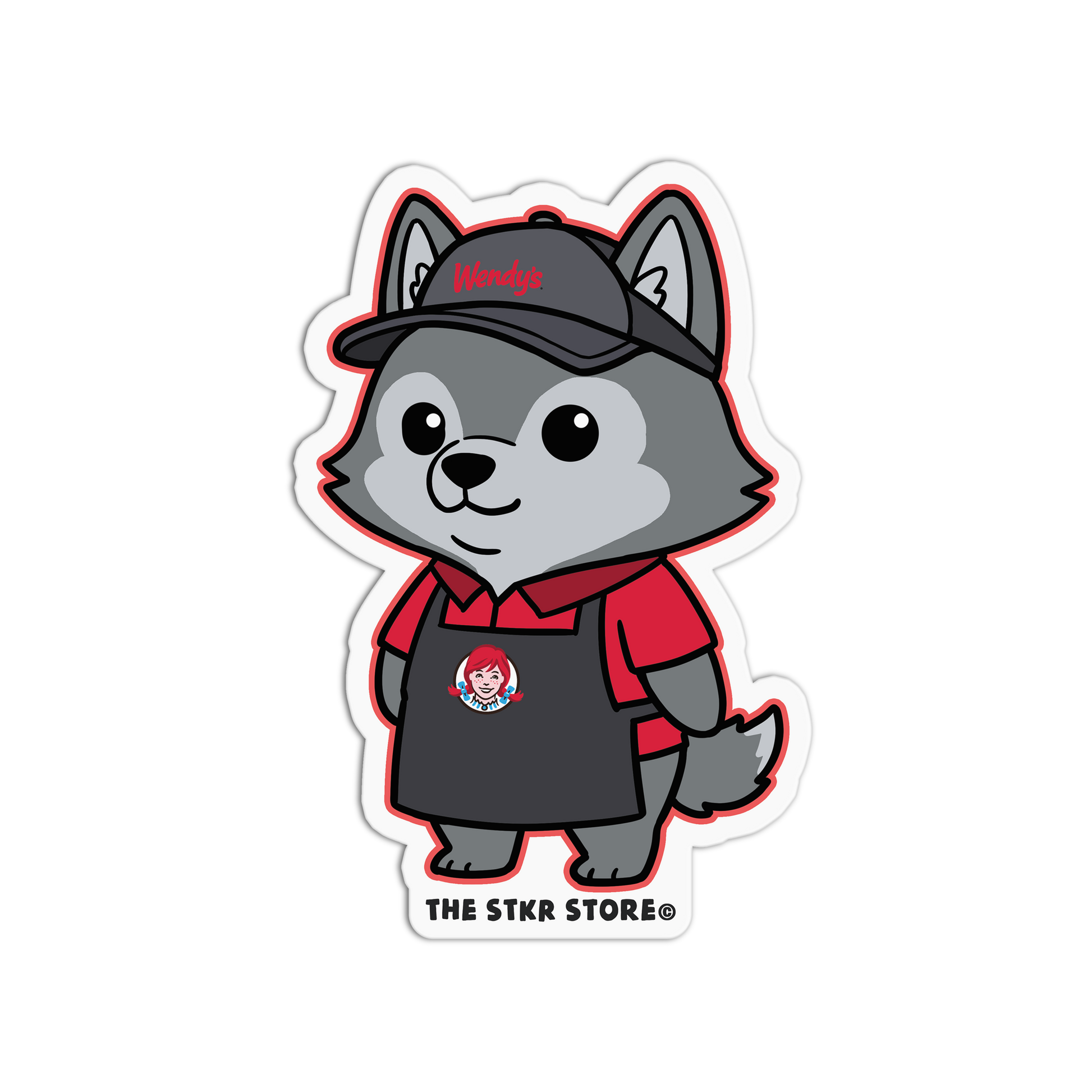 Fresh-Never-Frozen Wolf - Fastfood Animals Sticker - The Stkr Store